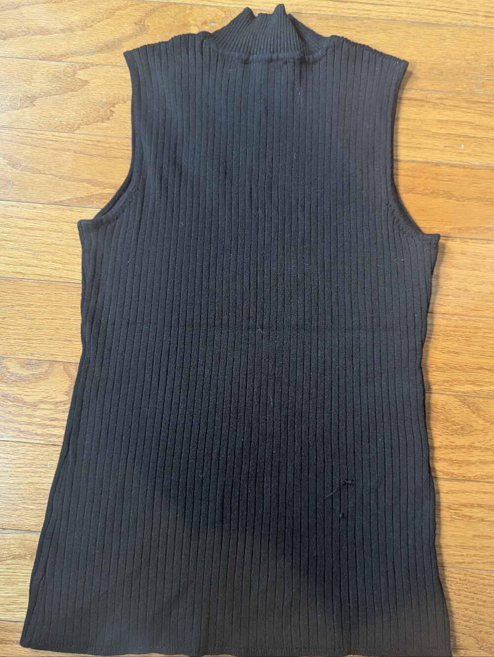 Ribbed Mock Neck Tank Top Rayon
